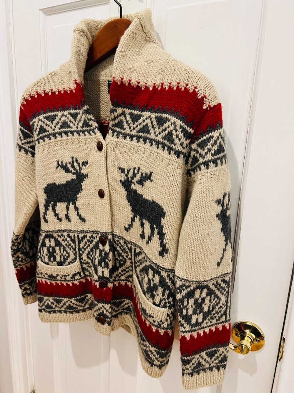Vintage Lauren Ralph Lauren Hand Knit Wool Sweater Cardigan Size P/P - Picture 6 of 16